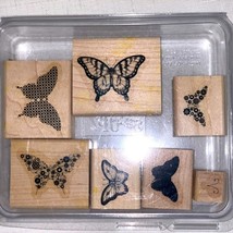 STAMPIN&#39; UP! Stamp Set Of 7 Papillon Potpourri Butterflies Retired Rubber Wooden - £46.74 GBP