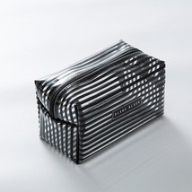 Portable Waterproof Transparent Makeup Bag Fashion Striped Zipper Cosmetic Organ - £11.27 GBP