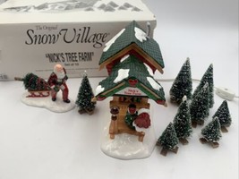 Department Dept 56 Original Snow Village NICK&#39;S TREE FARM Set of 10 #54871 - £34.97 GBP