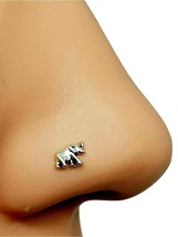 Elephant Nose Stud 925 Sterling Silver 22g (0.6mm) Trunk Up Lucky Ball End Pin - £4.53 GBP