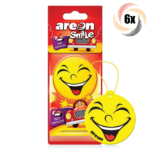 6x Packs AREON Smile Funny Car Emoji Hanging Air Freshener | No Smoking Scent - £8.69 GBP