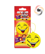 6x Packs AREON Smile Funny Car Emoji Hanging Air Freshener | No Smoking ... - £8.65 GBP