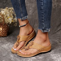 Women Sandals Soft Bottom Wedges Shoes For Summer Sandals Heels Flip Flops Flowe - £24.23 GBP