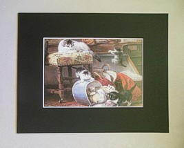 &quot; Mischief with a Hat Box&quot;  Cat Print Matted 8 x 10  Ronner-Knip - £10.28 GBP