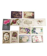 Lot 12 Antique Early 1900s Floral Rose Poems New Year Greeting Card Post... - $494.60 MXN