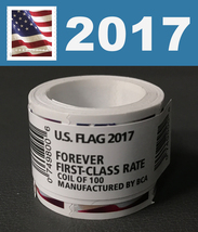 100-1000 Sheets of 1-10 Rolls Flag 2017 Forever Stamps for Cards Wedding... - $23.99+