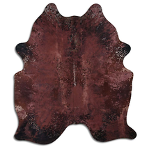 Distressed Brown Acid Washed Cowhide Area Rug - £350.28 GBP+