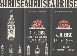 St Thomas United States Virgin Islands A H Riise Liquor Store Brochure 1963 - £14.00 GBP