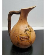 Hand Carved Wood Pitcher - Signed on bottom - Animals and sun shown - £21.59 GBP