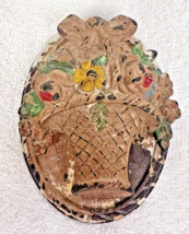 Antique Flower Basket Door Knocker w Roses Very Worn Original Paint But ... - $1,467.15 MXN