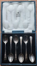 Garrard Co Sterling Silver Set 6 Demitasse Tea Spoons Sheffield Ornate Etched - £276.11 GBP
