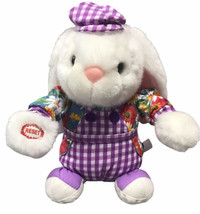 T L Toys Bunny 10” Plush Easter Rabbit Purple Plaid Electronics Don’t Work - £7.03 GBP