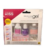 KISS Brush-On Gel Nail Kit 48 Short Tips #86617 / GNK01 DIY French Nude - $272.82 MXN