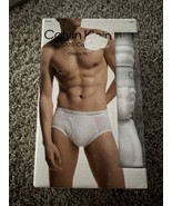 NEW Men&#39;s Calvin Klein 3-Pack 100% Cotton Classic Fit White Briefs Size XXL - $31.89 CAD