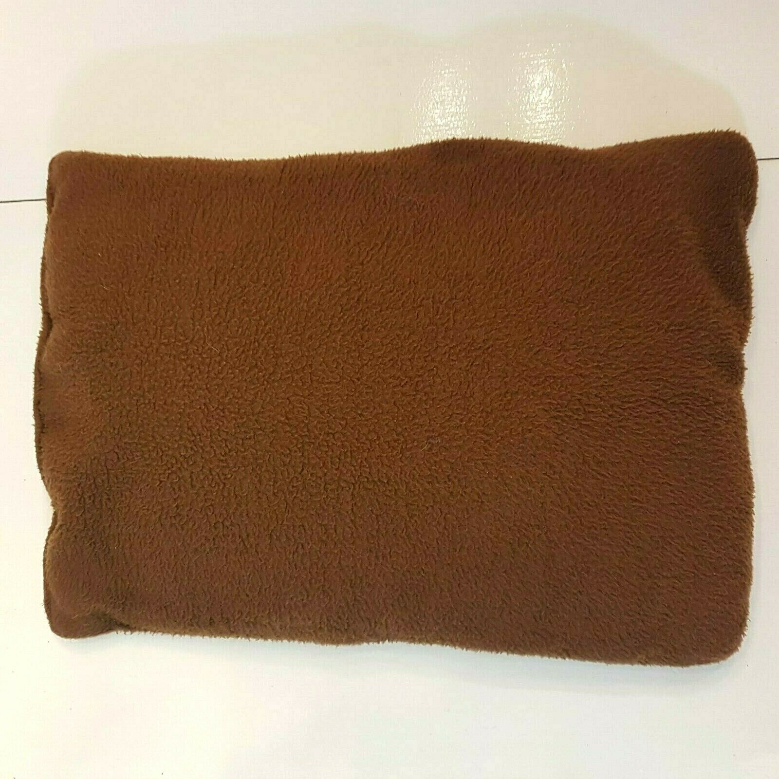 Accent Throw Pillow Brown Fuzzy Fleece 14&quot; x 20&quot; Rectangle Home Decor - $4.95