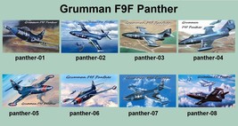 8 Different Grumman F9F Panther Warplane Magnets - £78.10 GBP