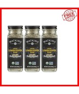 Eco-Friendly Gourmet Organic Lemon Pepper Spice - Pack of 3 Jars 3.6 Oz - $854.03 MXN