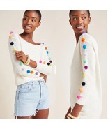 Anthropologie Cream Emilia Pommed Pullover Sweater - XS - €38,52 EUR