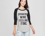 Freeze Brand ~ Women&#39;s Size XS ~ Black &amp; Grey ~ &quot;Drinking Wine Feeling F... - $22.44