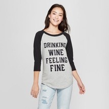 Freeze Brand ~ Women&#39;s Size XS ~ Black &amp; Grey ~ &quot;Drinking Wine Feeling F... - £17.65 GBP