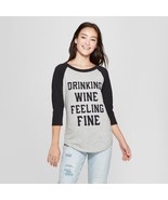 Freeze Brand ~ Women&#39;s Size XS ~ Black &amp; Grey ~ &quot;Drinking Wine Feeling F... - £17.67 GBP