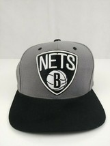 Mitchell &amp; Ness NBA Brooklyn Nets  Black &amp; Gray Adjustable Baseball Cap - £23.16 GBP