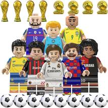 8Pcs Football World Cup Superstars Kaka Haaland Messi Ronaldo Mini Figure Blocks - £19.49 GBP