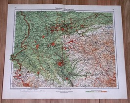 1928 Vintage Map Of Rhineland Westphalia Ruhrgebiet Ruhr Dortmund Essen Germany - $25.27