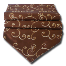 TIL032 brown table runner tablecloth entwine tablerunner silk 150x30cm 59&quot;x12&quot; - £14.34 GBP