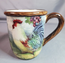 Certified International Susan Winget Mug Fierce Rooster Grapes Gallo Fie... - $12.38