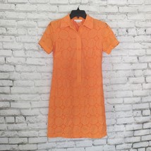 London Times Dress Womens 2 Orange Eyelet Short Sleeve Button Up Shirt D... - $24.95