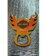 Harley Davidson Maui, Hawaii Orange Flame bottle opener fridge magnet - $464.04 MXN