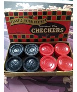 Vintage Transogram Plastic InterLocking Tournament Play Checkers - £11.37 GBP