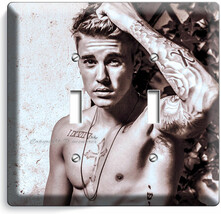 JUSTIN BIEBER TATTOOS NAKED TORSO DOBLE LIGHT SWITCH COVER TEEN GIRL ROO... - £7.69 GBP