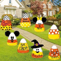 GreenPine Halloween Decorations Outdoor 8 Yard Signs with Stakes Cute Candy Corn - £28.85 GBP