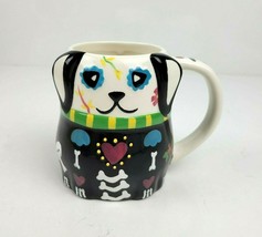  TAG Puppy Dog 3D Relief Coffee Mug Hand Decorated Black and White Ceram... - $10.99