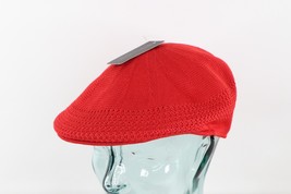 NOS Vintage 90s Streetwear Knit Vented Newsboy Cabbie Golf Hat Cap Red Small - $44.50