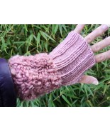 new Marsala Rose Handmade Knitted Loop Plush Fingerless Texting Gloves Gift - $30.00