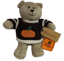 Starbucks 2009 Bearista Bear Knit Plush 85th Ed. Fall Pumpkin Sweater Tote Bag - £14.91 GBP