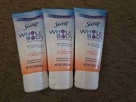 3 Secret Whole Body Deodorant Cream for Women, Peach + Vanilla 3.0 Oz(Y132) - £18.73 GBP