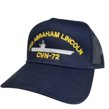 USS Abraham Lincoln CVN-72 Baseball Cap Hat Mesh Snapback Blue Embroidered US - £13.44 GBP