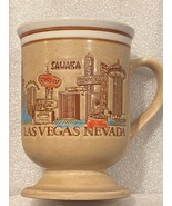 4.25&quot; Las Vegas Nevada Thin Stoneware Pedastal Coffee Mug *Pre-Owned* i2 - €13,72 EUR