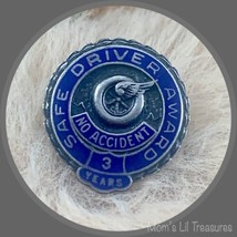 Safe Driver Award 3 Years No Accidents Lapel Pin Sterling Silver • Vintage - £3.83 GBP