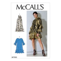 McCalls Sewing Pattern 7995 10418 Dress Flounce Ruffled Misses Size L-XL - $11.69