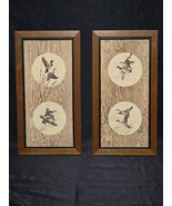 Vintage 1960s Pair Of Duck Pictures - Wood Frame - Hunting Man Cave Lodg... - $28.48 CAD