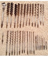 Vintage Lot of 34 pcs Assorted Bit Brace Hand Drill Auger Bits Multiple ... - €25,26 EUR