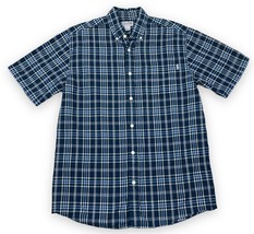 Carhartt S277 IFB Blue Plaid Short Sleeve Lightweight Button Shirt Mens ... - $16.34