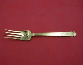 Hampton by Tiffany and Co Sterling Silver Cold Meat Fork Vermeil Pierced 9 1/8&quot; - £146.14 GBP