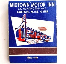 Midtown Motor Inn Vintage Matchbook Boston Massachusetts Matches Struck ... - $373.45 MXN