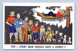 Comic Every Man Should Have a Hobby G Devry Artist Signed UNP Chrome Postcard Q8 - £2.13 GBP